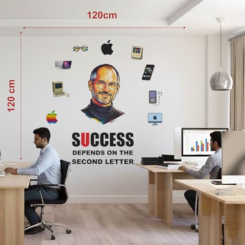 Image of StickMe Success Depends On You - Steve Jobs - Office Inspirational Motivational Quotes Decor Wall Sticker (Multi Colour, Vinyl) (Large - 120 x 120 cm)