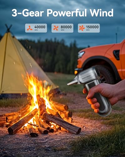 undefined WOLFBOX MF100 Electric Air Duster-150000RPM Super Power Cordless Air Duster, Rechargeable Brushless Motor Durable Blower, 3-Gear Adjustable Dust Blower for Computer, Keyboard, Outdoor, House and Car の商品画像 3