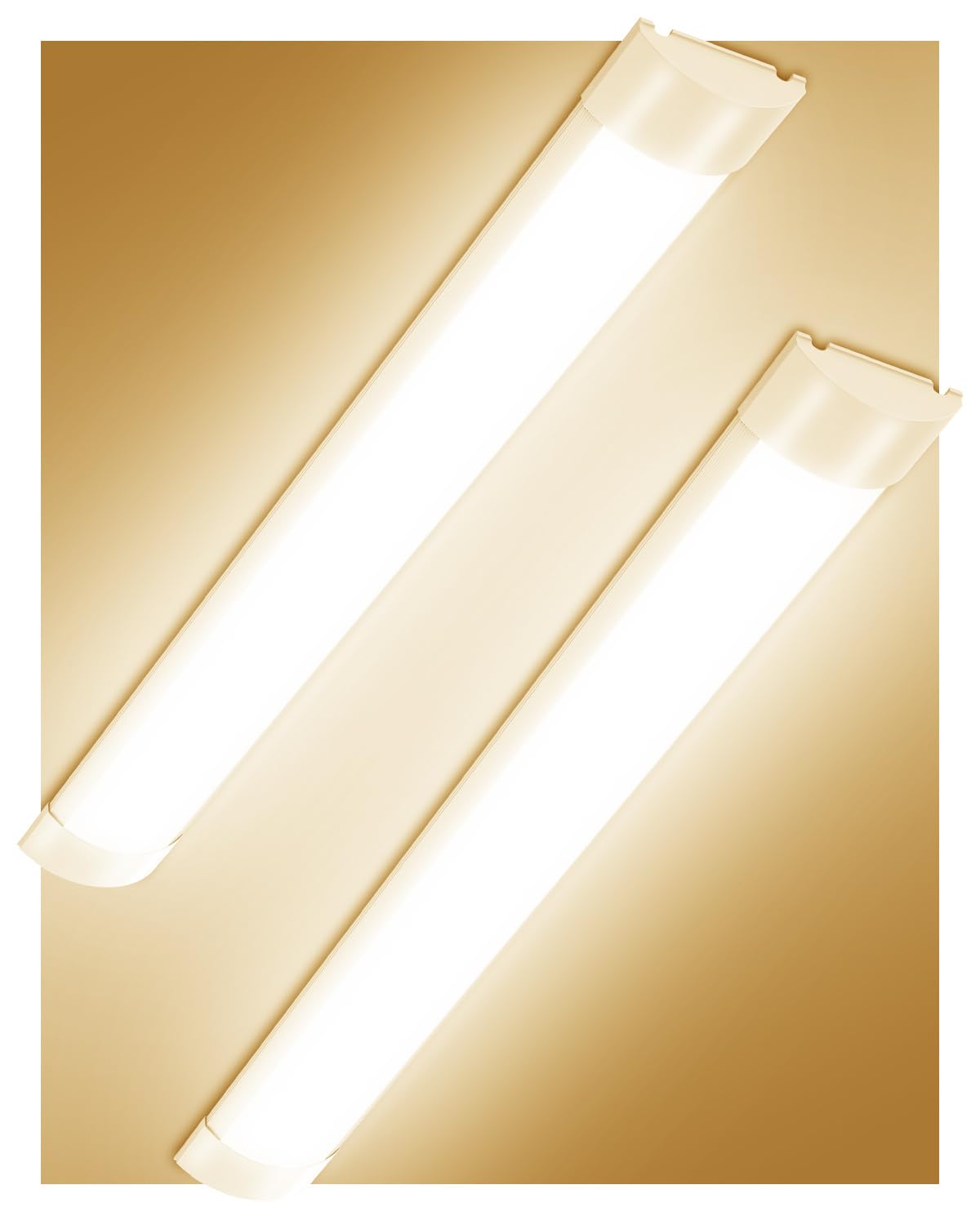 Sararoom 2Pcs 4FT LED Betten Lights, 115CM 40W 4000LM LED Tube Light, 3000K Warm White LED Garage Lighting | Wall or Ceiling Surface Mount Strip Bar Light for Office Shop Workshop Bedroom Shed Kitchen