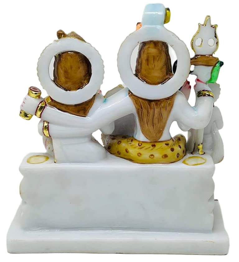Image of Marble Dust Shiv Parivar, Shiv Family, Multicolor, 9.5 Inches, Idol 1 Piece (Multicolour)