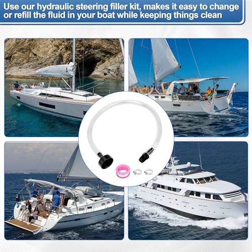 Bootontluchtingsset vulbuis compatibel met Seastar hydraulische besturing, hydraulische stuurvloeistofvulkit past voor Seastar buitenboordmotor, hekaandrijving en binnenboordmotor hydraulische helmen, - Afbeelding 6