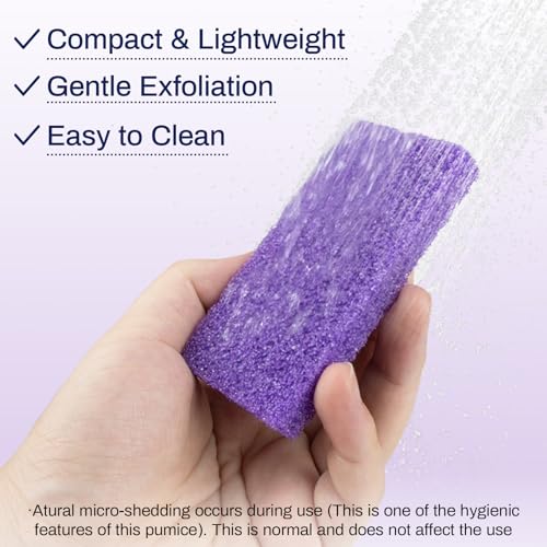 image for RAQEHO 20 Small Pumice Stone for Feet - 3.6 X 1.8 X 0.47 Inch Purple F