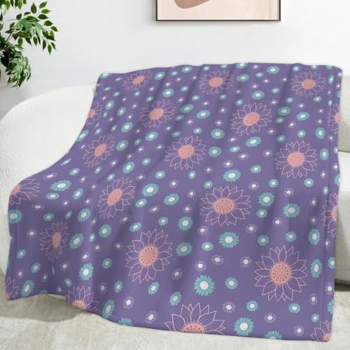 Plaid polaire microfibre imprimé fleuri 150x200 cm