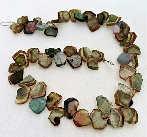 Tranches de tourmaline pastèque naturelle pour créer des colliers bohèmes chics d'été