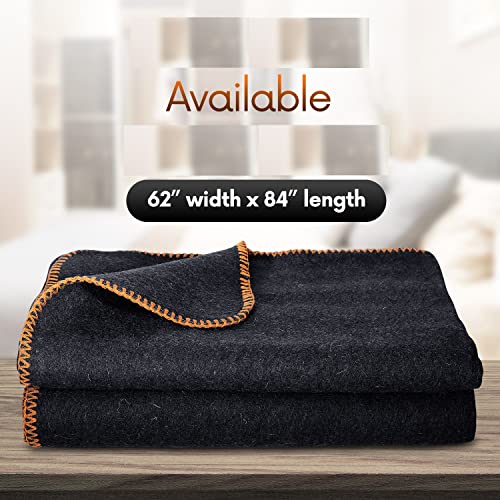 Jmr Usa Inc. Military Wool Blanket For Camping, Emergency And Everyday Use, Fire Retardant Extra Thick And Warm Outdoor Wool Blanket, 70% Wool, Navy, Size 62X84. #TOP1