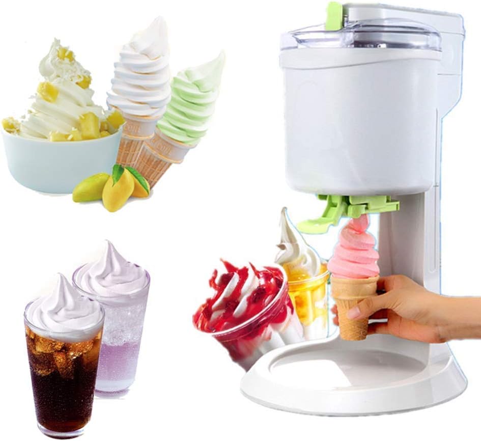 Ice Cream Maker,Home DIY Kitchen Fully Automatic Mini Fruit Soft Serve Ice CreamMachine imple One Push Operation