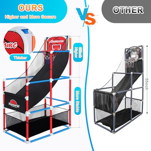 Arcade Basketball Game Set with 4 Balls for Kids,Adjustable Toy Game Sport with Storage for 3 to 12 Years Old,Kids Basketball Hoop Suited for Outdoor and Indoor - Image 5