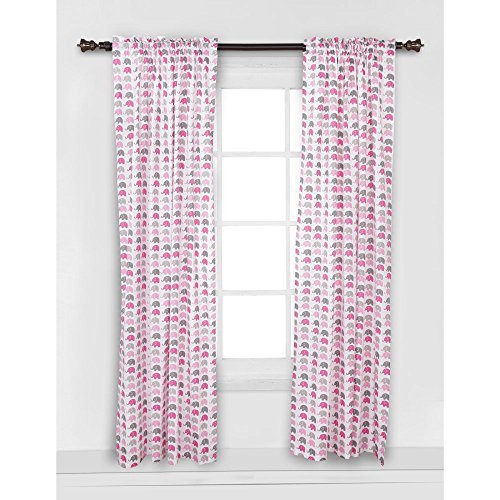 Buy Bacati Elephants Pink/Grey Mini Elephants Curtain Panel Online at
