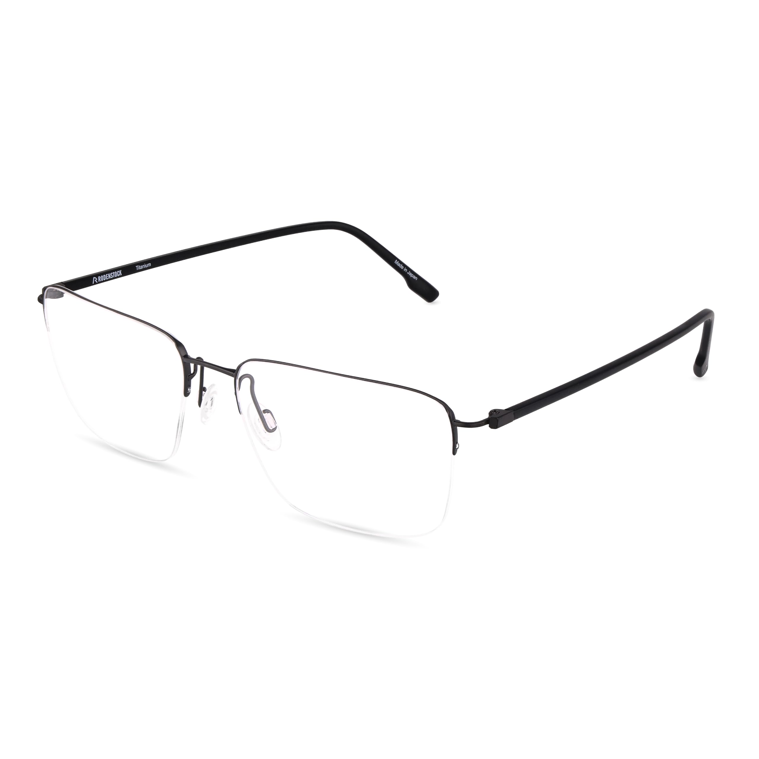 Rodenstock Brille mit Sehstärke für Herren optional mit Sonnenbrillentönung oder Blaulichtfilter, Quadratisch, gefertigt aus Titan (inklusive Brillenetui)