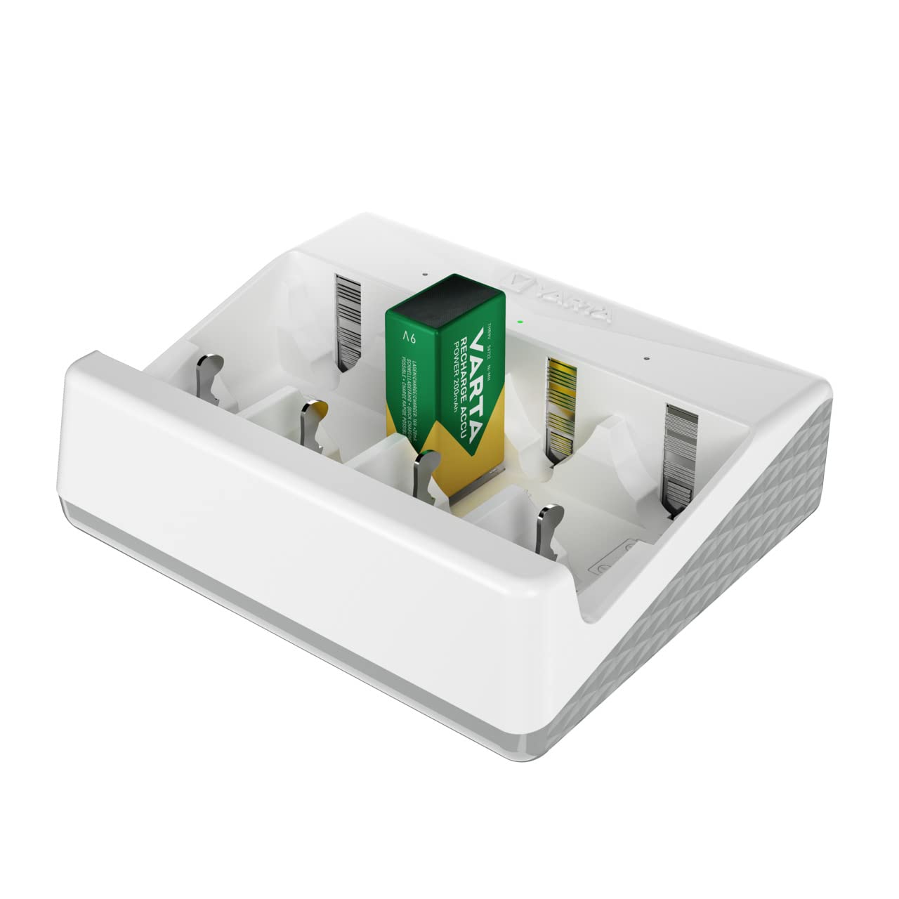 VARTA Chargeur de Piles, chargeur pour piles rechargeables, charge 2 ou 4 AA, AAA, C, D ou 1x 9V simultanément, Universal Charger, non équipé, avec arrêt de sécurité