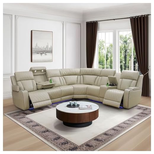 Power Recliner Sofa with LED Lights
