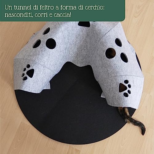 Lit pour chat et jeu en un circulaire en feutre gris - 6