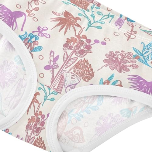 Cute Mushrooms Beige Girl Panties Cute Girls Underwear Toddlers Cotton Personalized Briefs Underpants 2t4