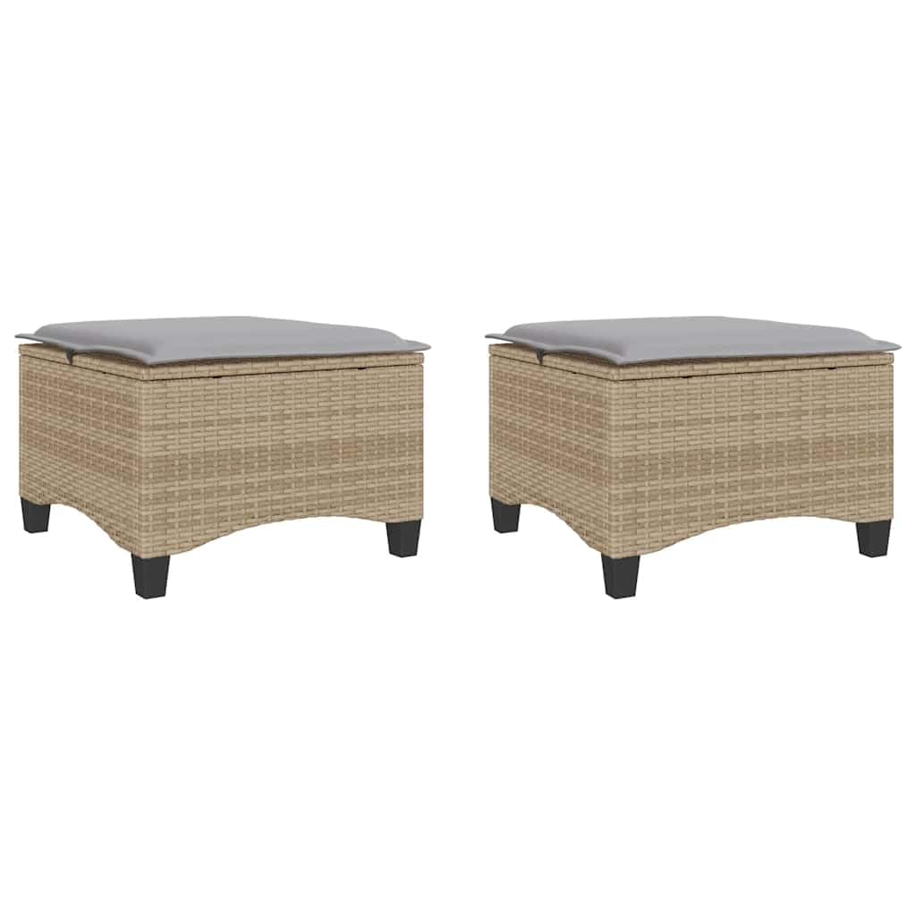 Taboret ogrodowy z poduszką 2 szt. beżowy 55 x 55 x 36 cm