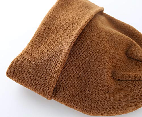 Image of Home Prefer Men's Winter Beanie Hat with Brim Warm Double Knit Cuff Beanie Cap Watch Radar Hat