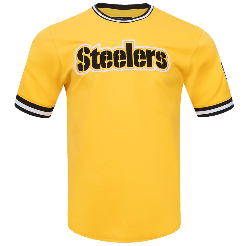 Pro Standard Mens NFL Pittsburgh Steelers Classic Chenille Short Sleeve Tee Yellow/Black 3XL