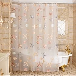 Cortina De Ducha Original COZYSWAN Elegante Cortina de Baño de PEVA 182 x 182 cm, Cortina de Ducha Bañera Antimoho Impermeable con Ganchos