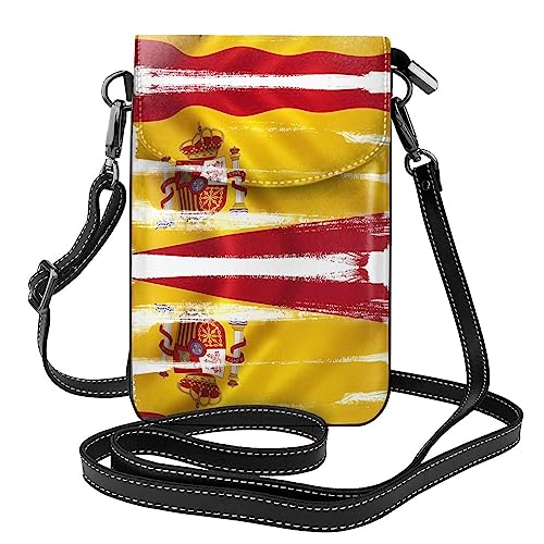 Cartera para teléfono móvil con la bandera de España con cierre magnético, conveniente para el uso diario, compras o viajes