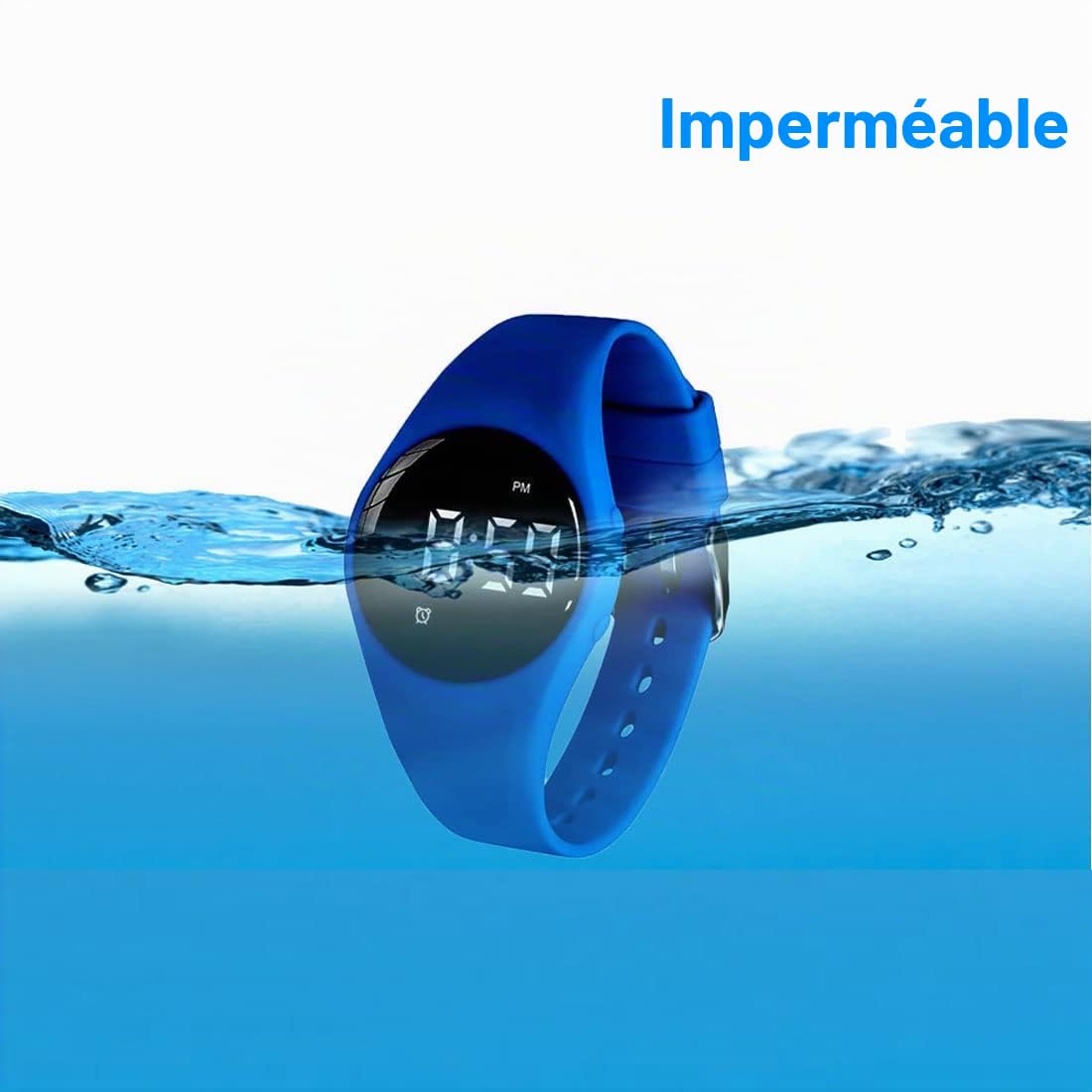 Montre d'apprentissage de la propreté - Montre vibrante silencieuse et résistante à l'eau - Montre de rappel médicale rechargeable - avec alarme et écran de verrouillage