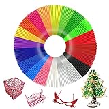 20 Farben Mercerisiertes ,PLA-Filament Musterpackung, Jede Farbe 5 m lang Gesamtlänge 328 Fuß 3D-Drucker 3D-Stiftmaterial Nachfüllpackung ,Kostenloses 24 Musterbuch。(Not Fit for 3Ddooler Pen)