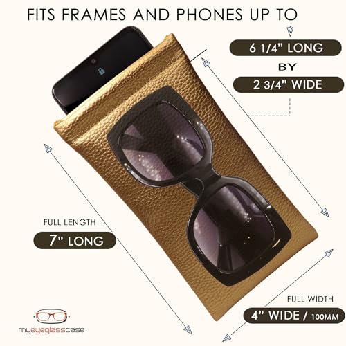 Image of Soft Sunglasses case | Large Glasses Case Holder - Eyeglass Pouch Squeeze Top | Glasses pouch Lightweight Extra Layers