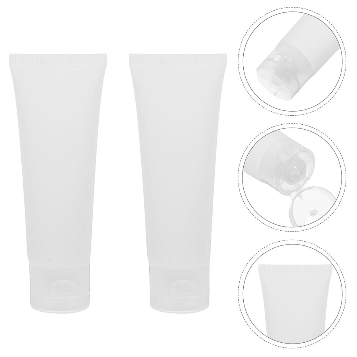 Abaodam Kit 50 Pezzi Contenitori da Viaggio per Lozioni e Dentifricio, Flaconi Morbidi Ricaricabili 50 Ml in Plastica Bianca Leggera per Quotidiano e Viaggi