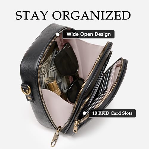 Image of Small Crossbody Bag for Women with Card Slots Vegan Leather Messenger Bag Men Wallet, Cross Body Anti-theft Shoulder Purse