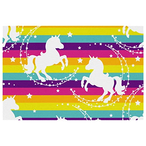 Set de table licorne anti-tache et antidérapant pour protéger la table lot 6