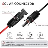 SinLoon Solar Extension Cable 10FT 12AWG Solar Connector to 14AWG DC 7909 Power Cable for solar panel,portable solar generator and other devices with 8mm ports (10FT DC7909) - Image 2