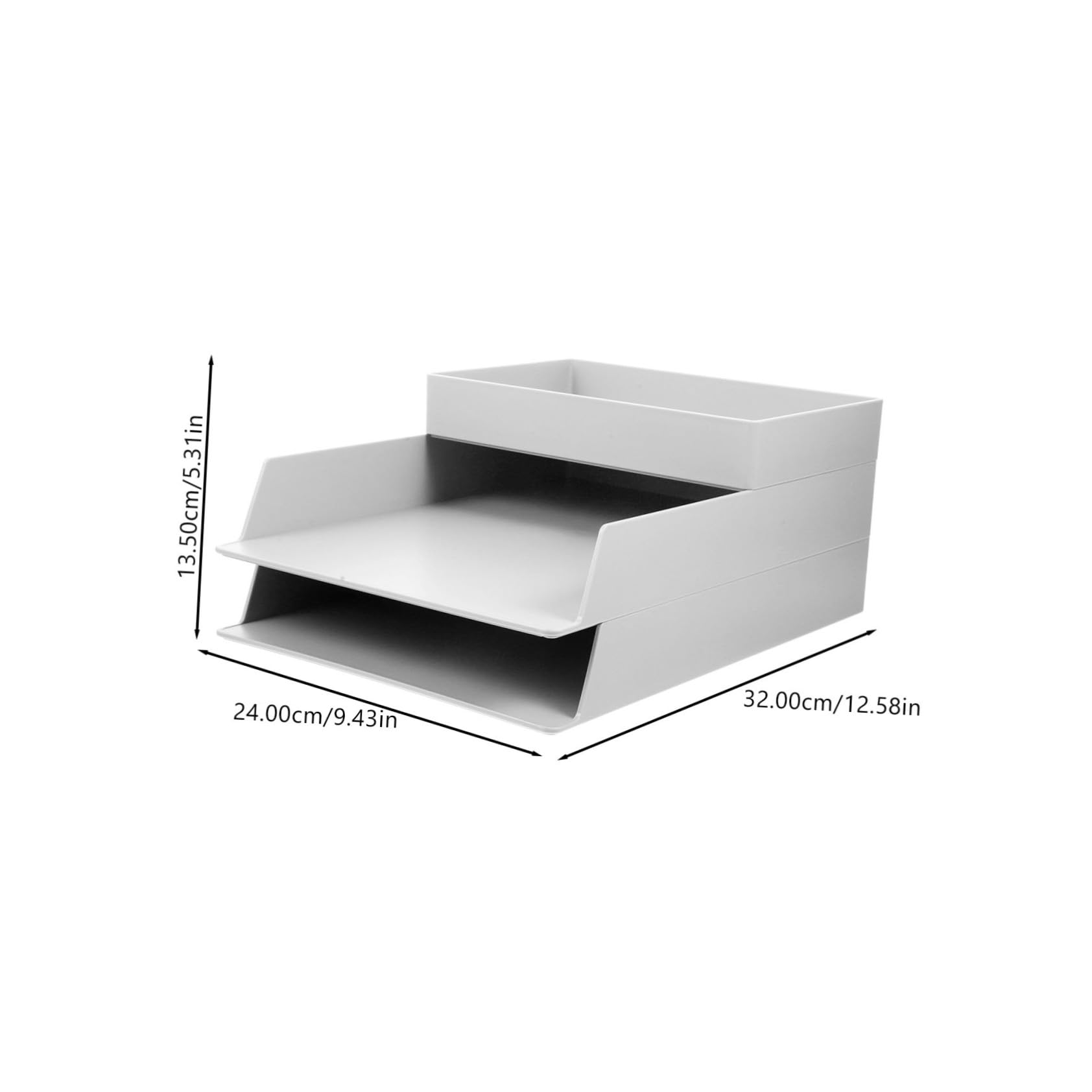 Toyvian Scaffale per Archiviazione File e Organizzatore di Cancelleria da Scrivania in Abs Bianco, Contenitore Portaoggetti Leggero e Resistente per Ufficio, Studio e Studenti, Set 3