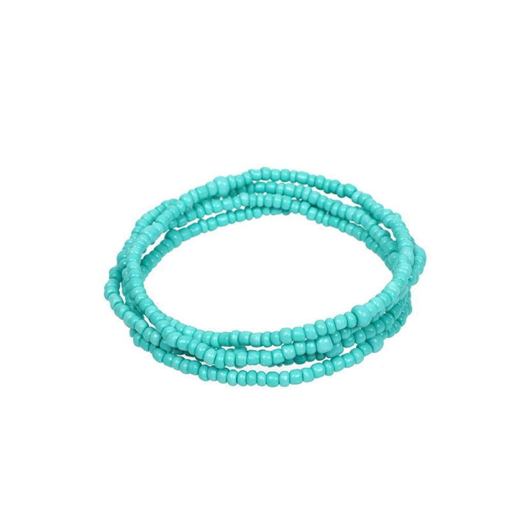 WZGWDC Accessori per Ragazze 9 Pezzi Collana Bracciale per Cinturino da Mano Donna Fatto a Mano Catena a Vita Lunga 80 cm Cavigliera Perline di Vetro colorato Amicizia Coppie Creazione di Gioielli,