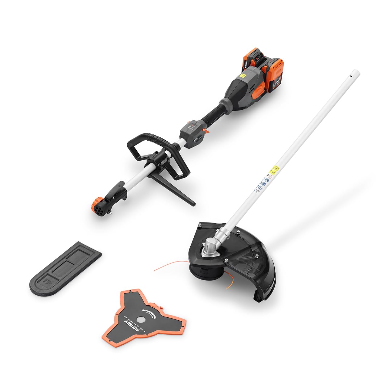 FUXTEC 3in1 Multitool FX-E2MTSET • 40V • Akku Motorsense mit Kettensägen Aufsatz & Heckenschere • Grastrimmer • Freischneider mit Schnellkupplung • Kombigerät