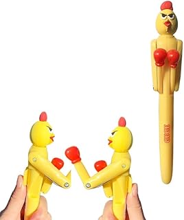 Fun Chicken Boxing Pen Creative Interactive Decompression Pen Oil Ballpoint Pen Press Type Stress Relief Party Favor (1pc)