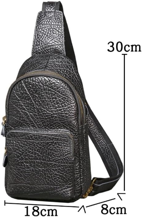 Men's Genuine Leather Chest Bag Cycling Small Backpack Versatile Casual Crossbody