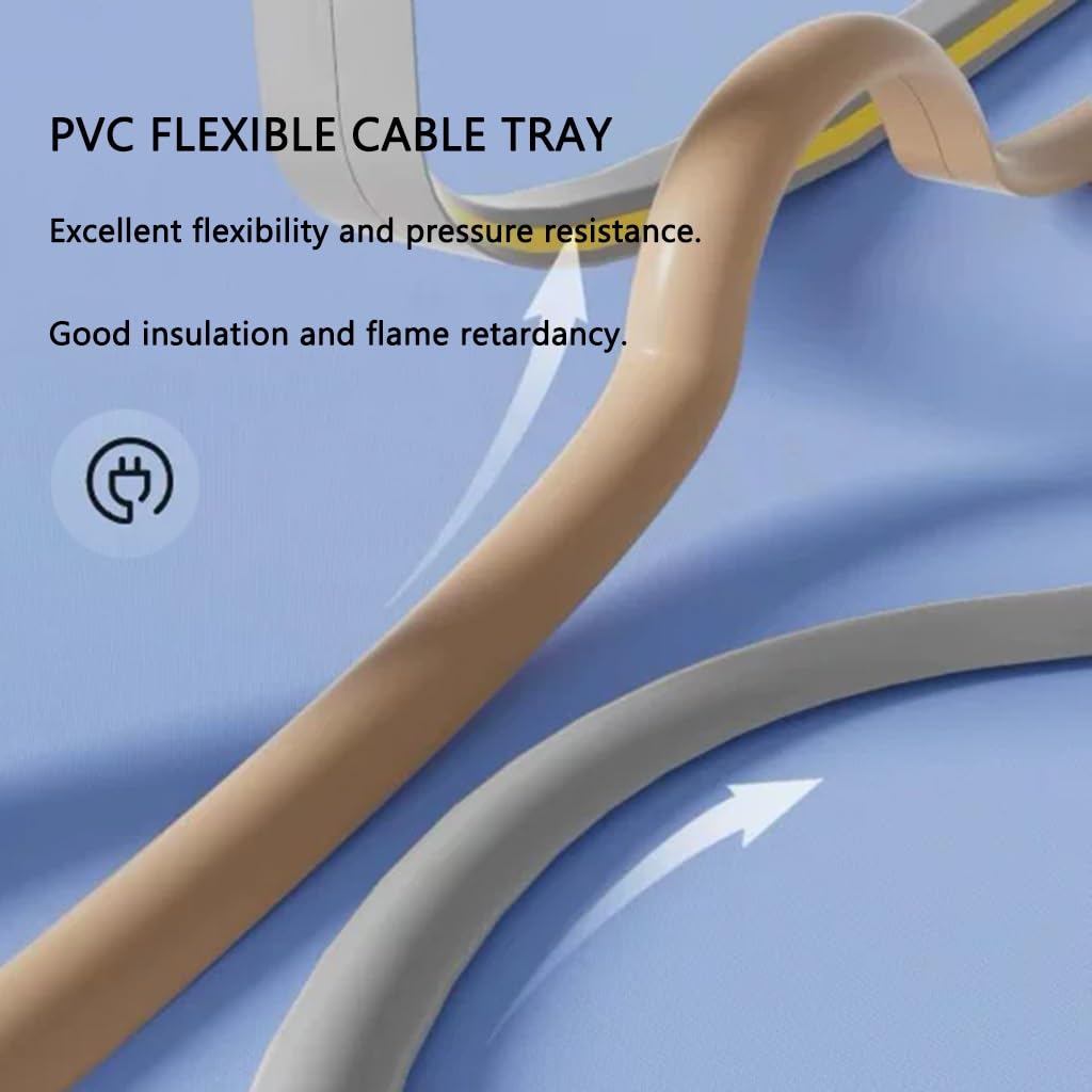Copricavo Da Pavimento, Nasconde, Ripone E Protegge I Cavi，Nascondicavo Da Pavimento In PVC Morbido Flessibile E Resistente Alla Pressione(Brown,3m)