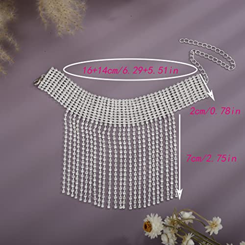 Yertter 1Pcs Wedding Silver Full Rhinestone Anklet Tassel Dangle Bangle Anklet Sparkly Adjustable High Heel Anklet Crystal Anklet Chain Accessories For Women And Girls (Silver 5) #TOP2