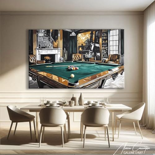 Alessio Cacciatore Tableau Billard - Decoration Murale Salle De Jeux - Deco Salon Masculin - Toile Murale Design - Tableau Decoration Murale Moderne Avec Cadre - Cadeau Pour Fan De Billard (40x30cm) – vue 7