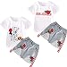 Conjunto de ropa de verano Tianhaik para niña con rosas bordadas. Camiseta...