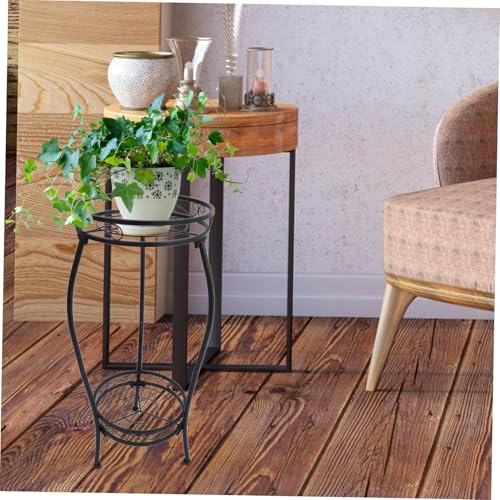 Support à plantes fer robuste à 2 étages pour décoration extérieure et intérieure - 8
