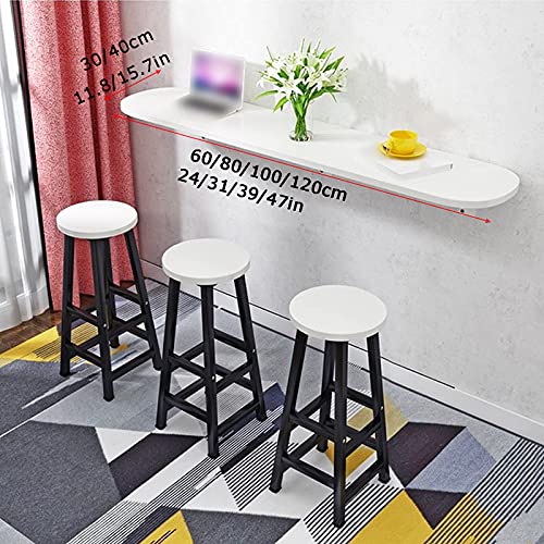 Bureau d'ordinateur mural pliable et table de bar en bois compacte