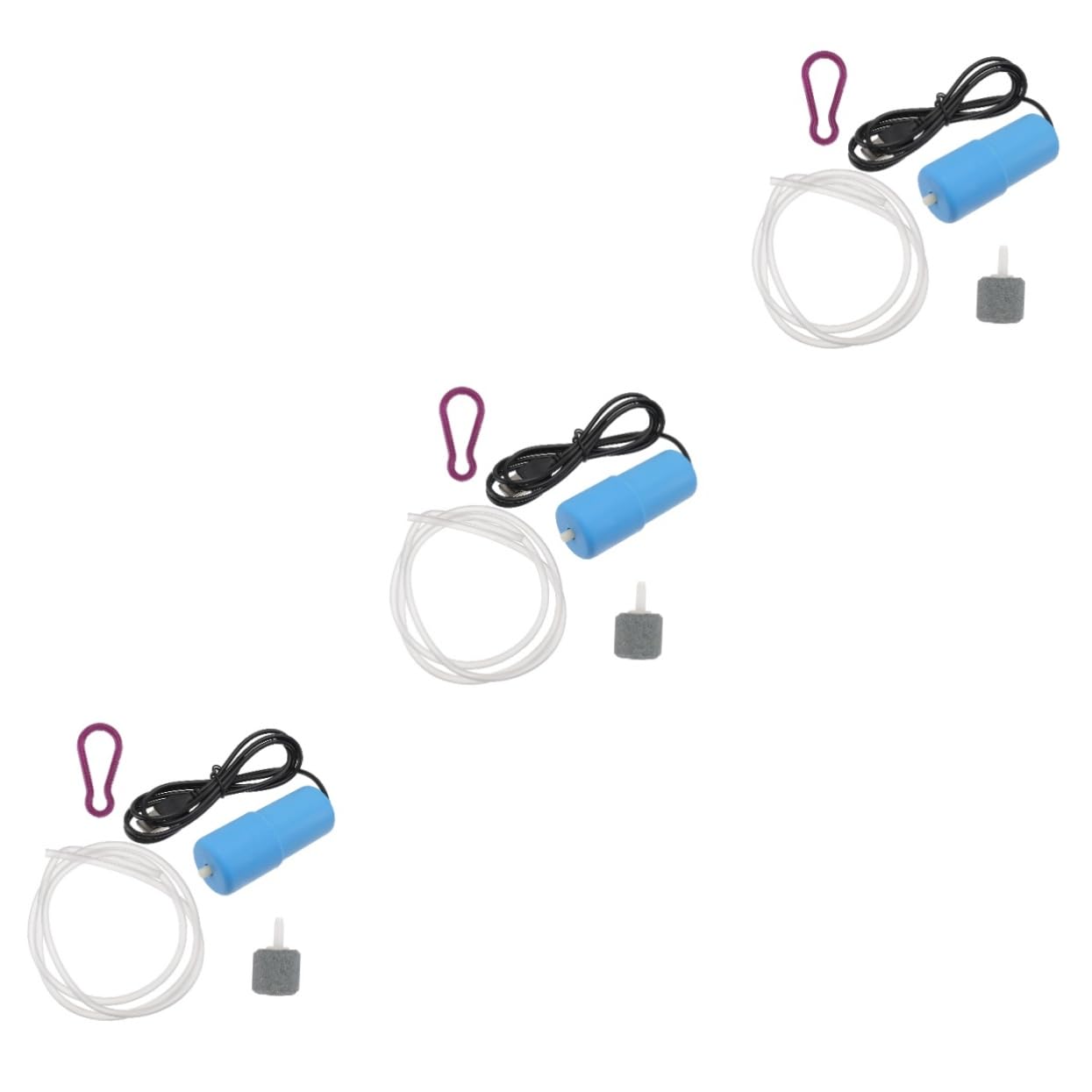 Happyyami 3juegos Bomba De Aire USB para Acuarios Oxigenador Silencioso De Alta Capacidad Compacto y Portátil para Peceras y Acuarios Pequeños Color Aleatorio
