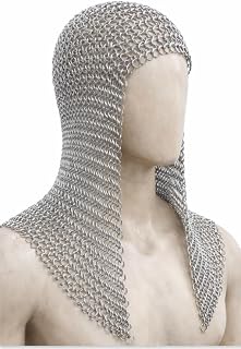 Authentic Medieval Chainmail Hood – Aluminium Coif Helmet for LARP Fighters, SCA Warriors, Cosplay Knights.