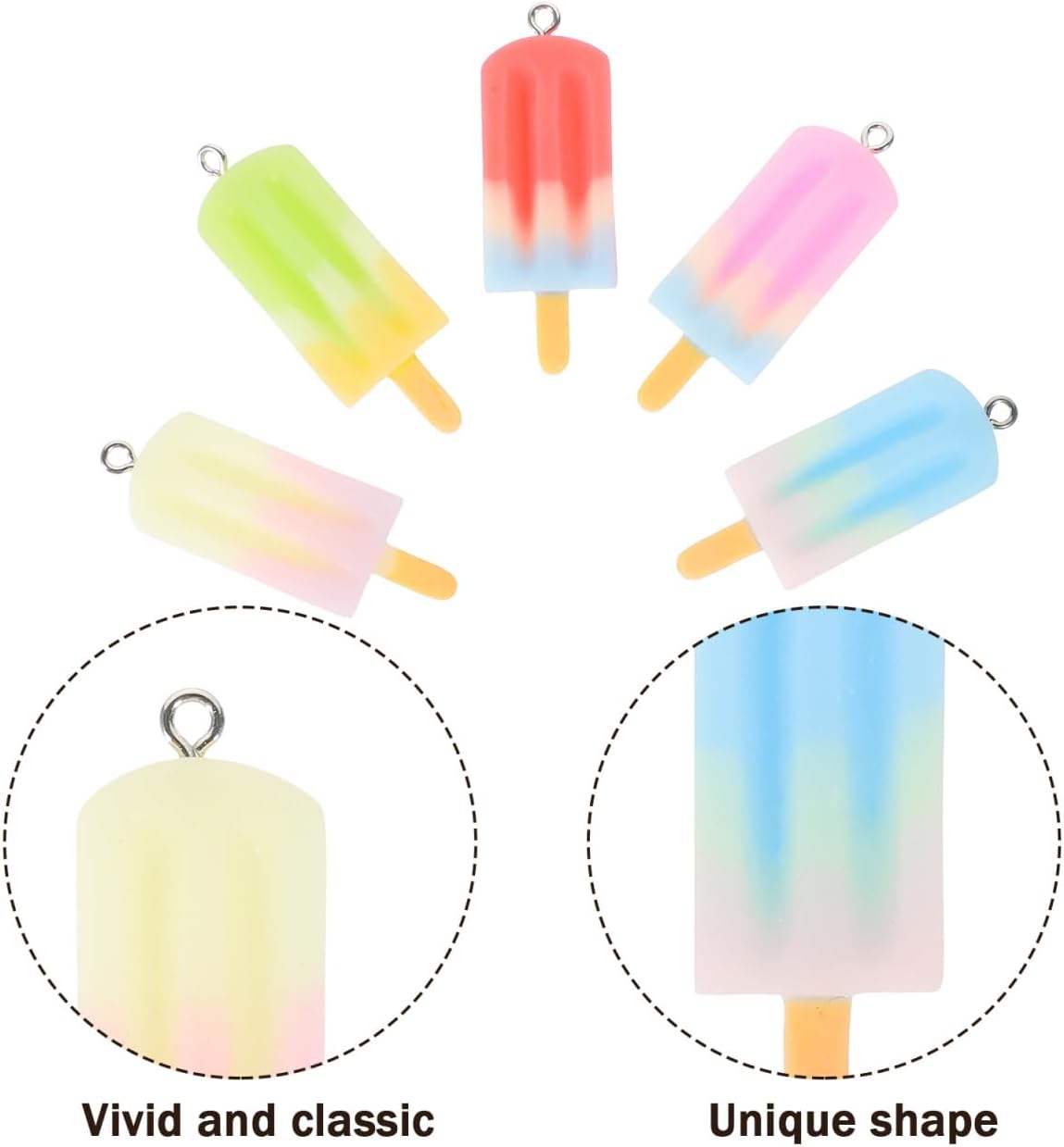 Ice Pendant Keychain Charms for Jewelry Making Lightweight Creative Diy Craft Accessories for Bracelets Earrings and Necklaces - Image 3