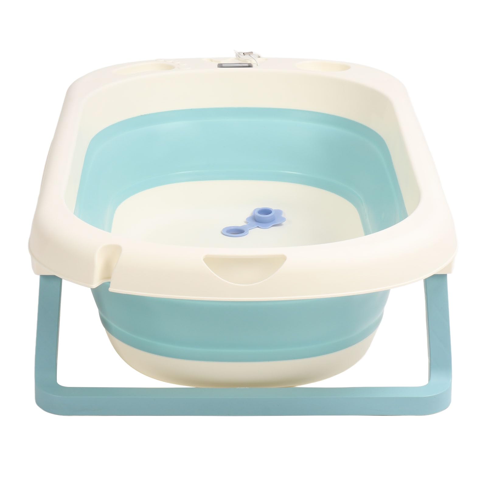Bañera Plegable para Bebés con Sensor de Temperatura y Orificio de Drenaje para Recién Nacidos y Niños Pequeños Hecha de PP TPE 30,5 X 17,5 Pulgadas (Verde)