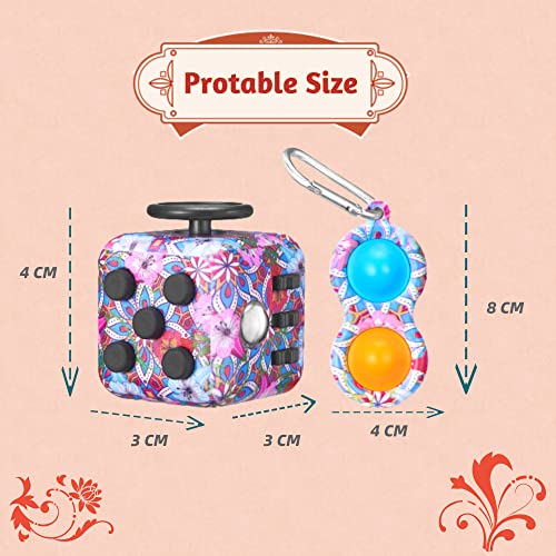 MarckersHome Zappelspielzeug-Set Anti-Stress Fingerwürfel Spielzeug Push Bubble Schlüsselanhänger Anti-Estrees Würfel mit 6 Seiten Funktion für Kinder und Erwachsene Stressaubbau bei Nervösität