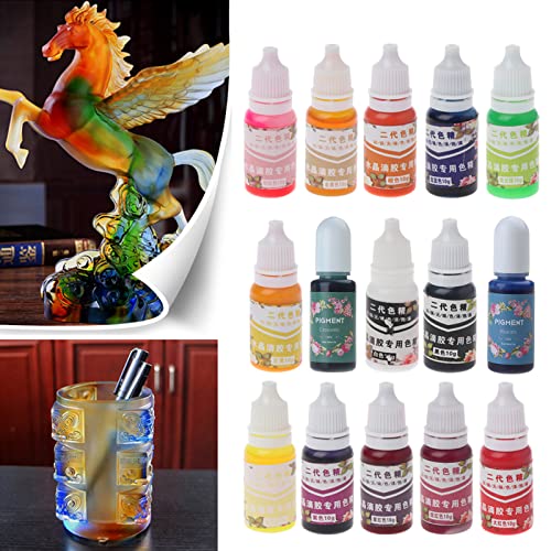 CATSELURRY Color Epoxy Resin Colorant 15 Colors Pigment Epoxy Resin Liquid Dye for Resin Jewelry DIY Crafts Art Making 10g/0.35oz Each