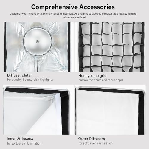 Godox UL Series 12\"x18\" / 30x45cm Quick Release Ultra-Fold Compact Rectangle Softbox with Bowens Mount, Versatile Small Soft Light for Headshots & Tabletop Photography, Compatible with Godox V1, AD200