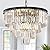 Modern Black Crystal Chandeliers,24” Ceiling Round Chandelier,Luxury Flush Mount Pendant Light Fixture with Chain Farmhouse 4 Tiers K9 Chandelier for Dining Room Bedroom Foyer