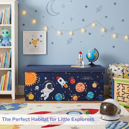 Image of Toy Box with Adjustable Divider Large Toy Chest Storage for Nursery Kidroom