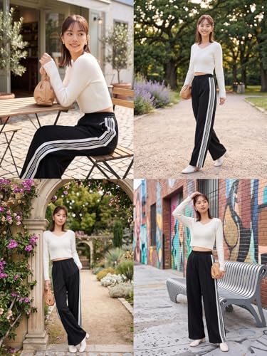 Image of GRECIILOOKS Trousers for Woman | Womens High Rise High Waist Flared Korean Style | Formal Pant for Women Office Wear| Track Pants for Womans Elegant for College & Events (Available in Plus Size)